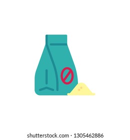 Insect repellent powder flat icon, vector sign, colorful pictogram isolated on white. Pests repellent pack symbol, logo illustration. Flat style design