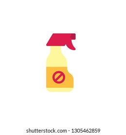 Insect repellent spray bottle flat icon, vector sign, colorful pictogram isolated on white. Pests repellent spray symbol, logo illustration. Flat style design