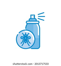 Insect Repellent vector blue colours icon style illustration. EPS 10 file 