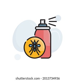 Insect Repellent Vector Outline Filled Icon Style Illustration. EPS 10 File 