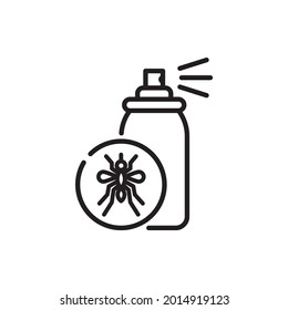 Insect Repellent vector outline icons style illustration. EPS 10 file