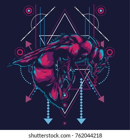 insect in sacred geometric style