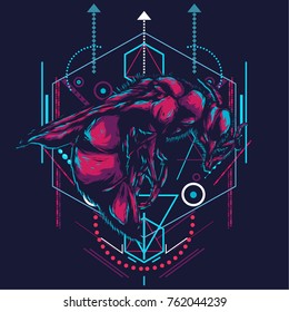 insect in sacred geometric style
