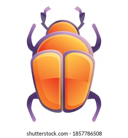 Insect scarab beetle icon. Cartoon of insect scarab beetle vector icon for web design isolated on white background