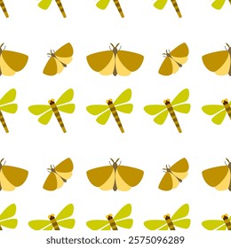 Insect seamless pattern. Insect illustration. Insect background. Perfect for fabric, textile, wallpaper, decor, illustration, print, packaging of products. SSTKbackgrounds