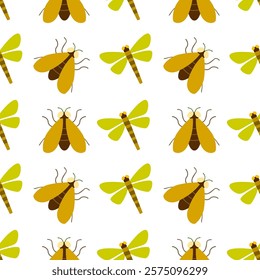 Insect seamless pattern. Insect illustration. Insect background. Perfect for fabric, textile, wallpaper, decor, illustration, print, packaging of products. SSTKbackgrounds