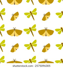 Insect seamless pattern. Insect illustration. Insect background. Perfect for fabric, textile, wallpaper, decor, illustration, print, packaging of products. SSTKbackgrounds