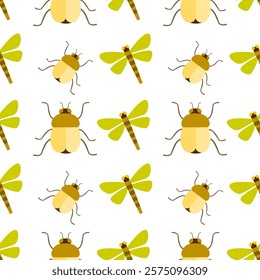 Insect seamless pattern. Insect illustration. Insect background. Perfect for fabric, textile, wallpaper, decor, illustration, print, packaging of products. SSTKbackgrounds