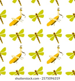 Insect seamless pattern. Insect illustration. Insect background. Perfect for fabric, textile, wallpaper, decor, illustration, print, packaging of products. SSTKbackgrounds