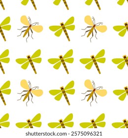 Insect seamless pattern. Insect illustration. Insect background. Perfect for fabric, textile, wallpaper, decor, illustration, print, packaging of products. SSTKbackgrounds