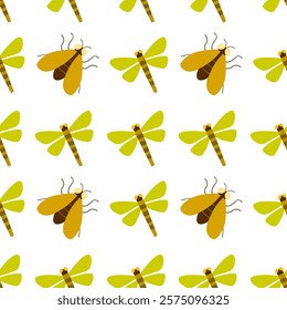 Insect seamless pattern. Insect illustration. Insect background. Perfect for fabric, textile, wallpaper, decor, illustration, print, packaging of products. SSTKbackgrounds