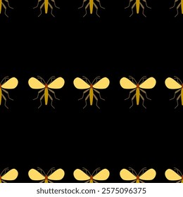 Insect seamless pattern. Insect illustration. Insect background. Perfect for fabric, textile, wallpaper, decor, illustration, print, packaging of products. SSTKbackgrounds