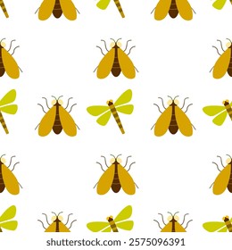 Insect seamless pattern. Insect illustration. Insect background. Perfect for fabric, textile, wallpaper, decor, illustration, print, packaging of products. SSTKbackgrounds