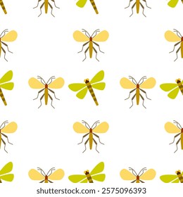 Insect seamless pattern. Insect illustration. Insect background. Perfect for fabric, textile, wallpaper, decor, illustration, print, packaging of products. SSTKbackgrounds