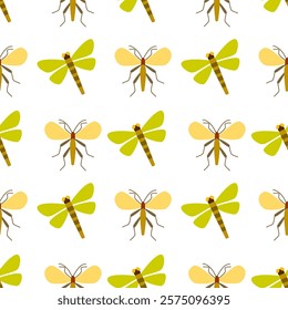 Insect seamless pattern. Insect illustration. Insect background. Perfect for fabric, textile, wallpaper, decor, illustration, print, packaging of products. SSTKbackgrounds