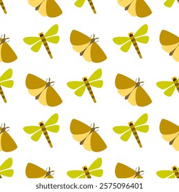 Insect seamless pattern. Insect illustration. Insect background. Perfect for fabric, textile, wallpaper, decor, illustration, print, packaging of products. SSTKbackgrounds