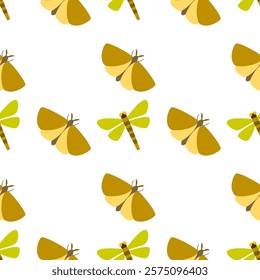 Insect seamless pattern. Insect illustration. Insect background. Perfect for fabric, textile, wallpaper, decor, illustration, print, packaging of products. SSTKbackgrounds