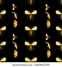 Insect seamless pattern. Insect illustration. Insect background. Perfect for fabric, textile, wallpaper, decor, illustration, print, packaging of products. SSTKbackgrounds