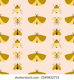 Insect seamless pattern. Insect illustration. Insect background. Perfect for fabric, textile, wallpaper, decor, illustration, print, packaging of products. SSTKbackgrounds