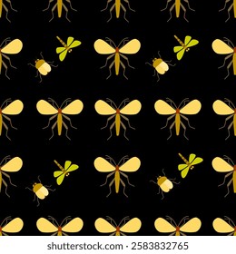 Insect seamless pattern. Insect illustration. Insect background. Perfect for fabric, textile, wallpaper, decor, illustration, print, packaging of products. SSTKbackgrounds