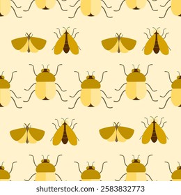 Insect seamless pattern. Insect illustration. Insect background. Perfect for fabric, textile, wallpaper, decor, illustration, print, packaging of products. SSTKbackgrounds