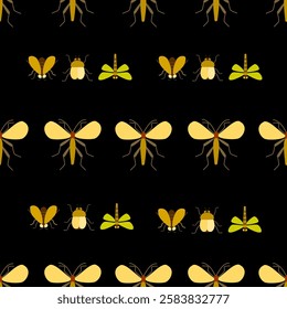 Insect seamless pattern. Insect illustration. Insect background. Perfect for fabric, textile, wallpaper, decor, illustration, print, packaging of products. SSTKbackgrounds