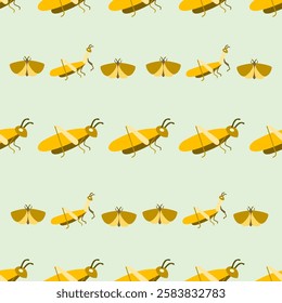 Insect seamless pattern. Insect illustration. Insect background. Perfect for fabric, textile, wallpaper, decor, illustration, print, packaging of products. SSTKbackgrounds