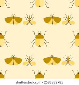 Insect seamless pattern. Insect illustration. Insect background. Perfect for fabric, textile, wallpaper, decor, illustration, print, packaging of products. SSTKbackgrounds