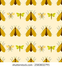 Insect seamless pattern. Insect illustration. Insect background. Perfect for fabric, textile, wallpaper, decor, illustration, print, packaging of products. SSTKbackgrounds