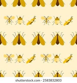 Insect seamless pattern. Insect illustration. Insect background. Perfect for fabric, textile, wallpaper, decor, illustration, print, packaging of products. SSTKbackgrounds