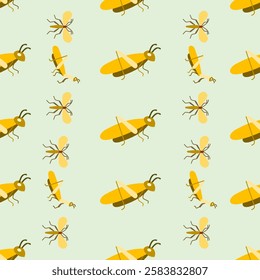 Insect seamless pattern. Insect illustration. Insect background. Perfect for fabric, textile, wallpaper, decor, illustration, print, packaging of products. SSTKbackgrounds