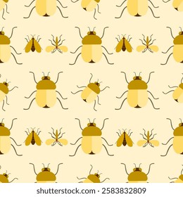 Insect seamless pattern. Insect illustration. Insect background. Perfect for fabric, textile, wallpaper, decor, illustration, print, packaging of products. SSTKbackgrounds