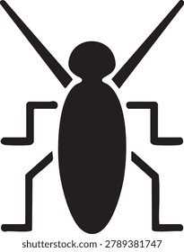 Insect shape, bug icon, pest symbol, creepy crawly.