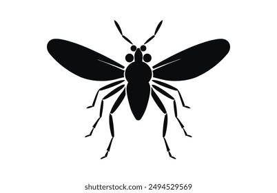 Insect Silhouette Vector black Clipart isolated on a white background