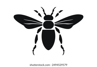 Insect Silhouette Vector black Clipart isolated on a white background