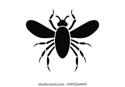 Insect Silhouette Vector black Clipart isolated on a white background