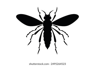 Insect Silhouette Vector black Clipart isolated on a white background