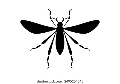 Insect Silhouette Vector black Clipart isolated on a white background