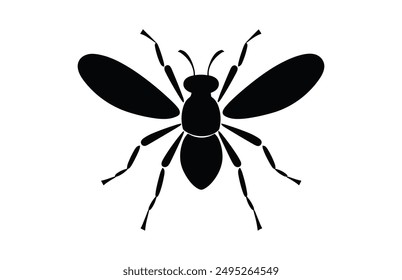 Insect Silhouette Vector black Clipart isolated on a white background