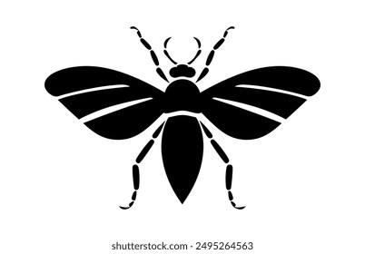 Insect Silhouette Vector black Clipart isolated on a white background