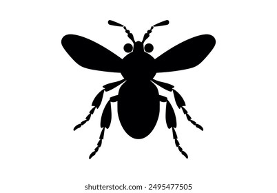 Insect Silhouette Vector black Clipart isolated on a white background