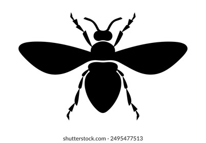 Insect Silhouette Vector black Clipart isolated on a white background