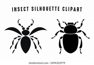 Insect Silhouettes Vector black Clipart