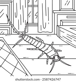 Insect Silverfish Animal Coloring Page for Kids