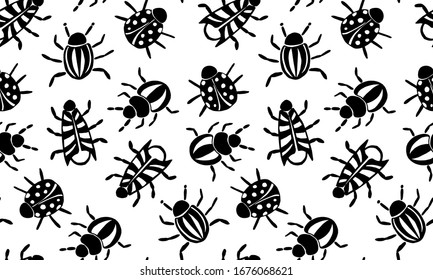 Insect simple icons set - vector collection of bugs symbols in thin line style