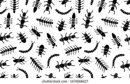 Insect simple icons set - vector collection of bugs symbols in thin line style