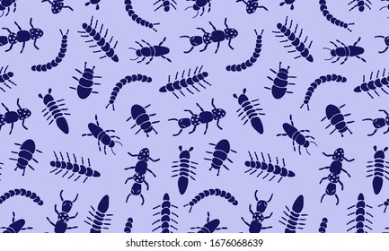 Insect simple icons set - vector collection of bugs symbols in thin line style