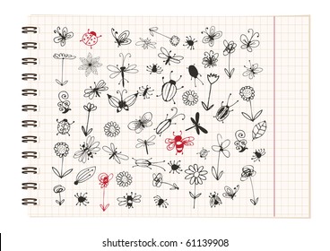 Insect sketch collection for your design