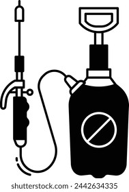 Insect spray glyph and line vector illustration