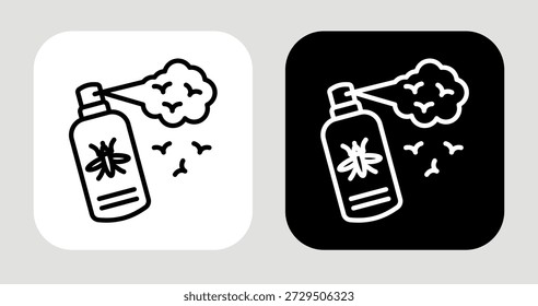 Insect Spray Icon In Black and White Line Style